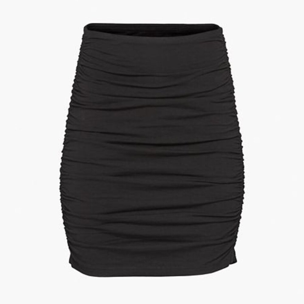 Black Ruched Skirt || Tna